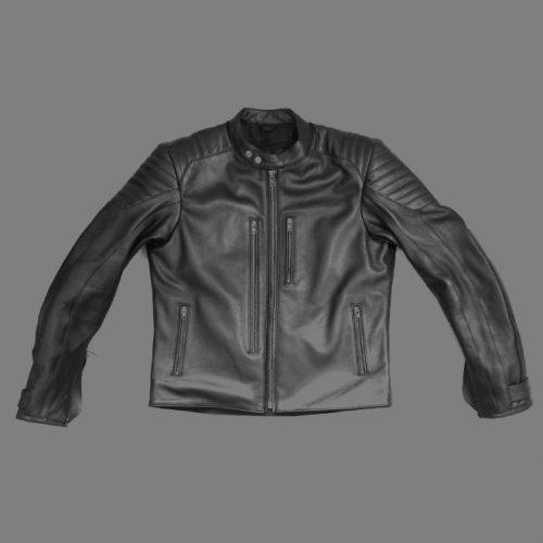 Motorcycling leather jacket.